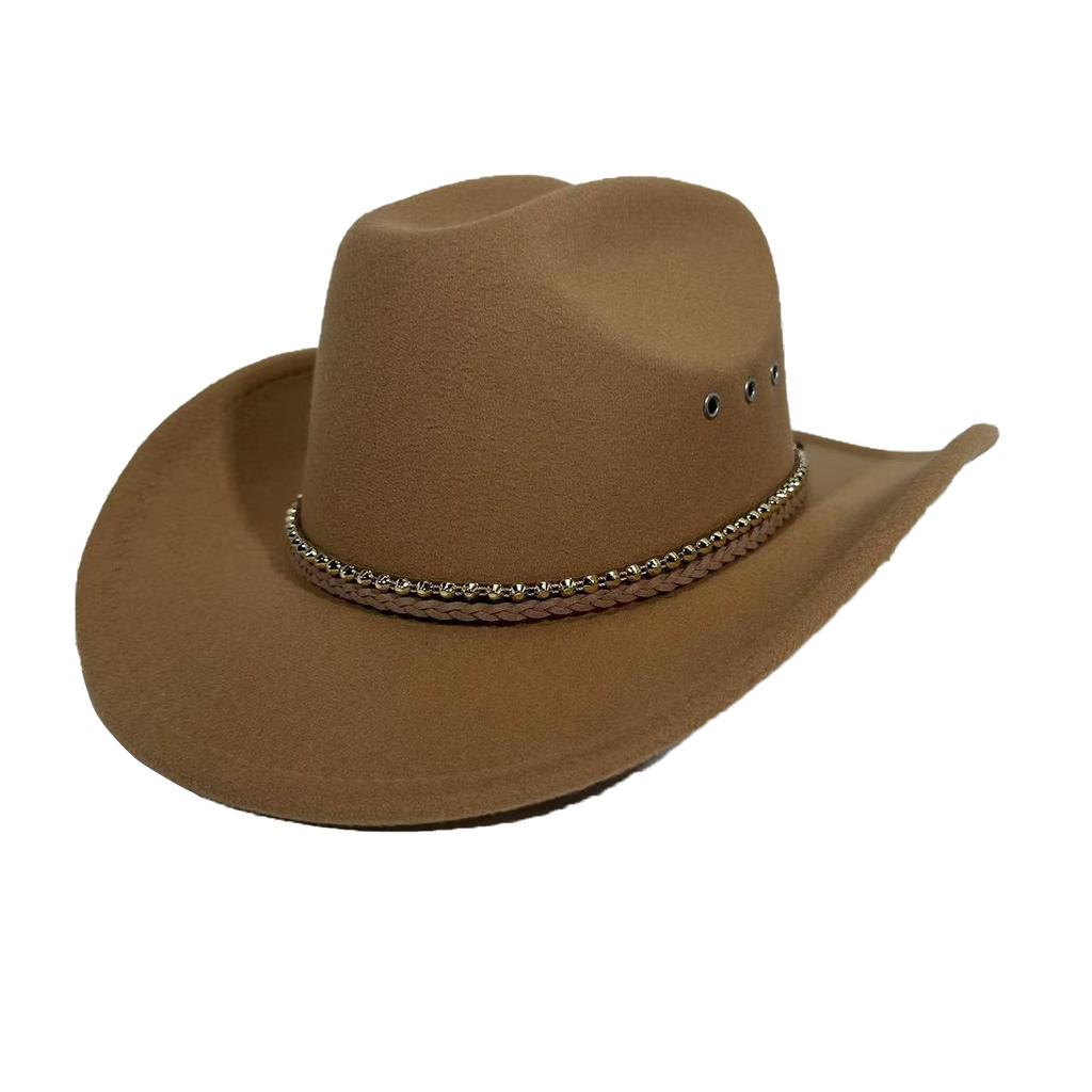 American Western Cowboy Hat Men'S And Women'S British Vintage Jazz Hat Felt Hat Big Brim Travel Hat
