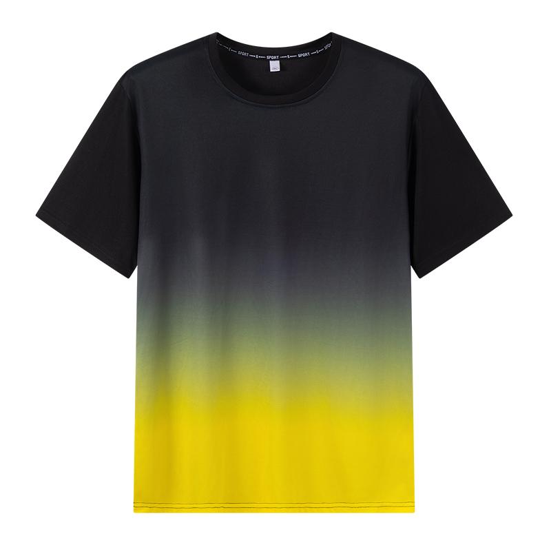 

Summer T-shirt Plus Size 1XL-7XL Short Sleeve Tops Spring Summer Gradient Tees Quick Dry Men Sport Oversized Breathable T-shirt 3XL130-137kg жёлтый