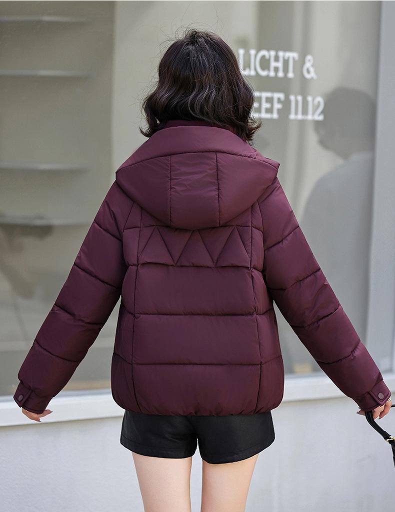 Dámská krátká větruodolná zateplená zimní bunda s kapucí a raglánovými rukávy