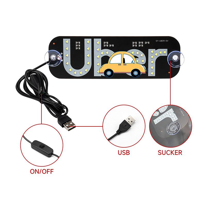 Led Signal Light Taxi Signal Lamp For Lyft Logo Light Usb Led Cab Panel Indicator Lights Signal Lamp Auto Decoration Lamp