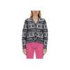 GANNI Knitted Jacquard V-Neck Long Sleeve Button Sweater Women sweater Blue K2093-683