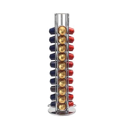 Coffee Capsule Holder, 40-Capacity Rotating Coffee Capsule Stand, Space-Saving, Easy Access, Compatible with Nespresso and Dolce Gusto, Kitchen Organi