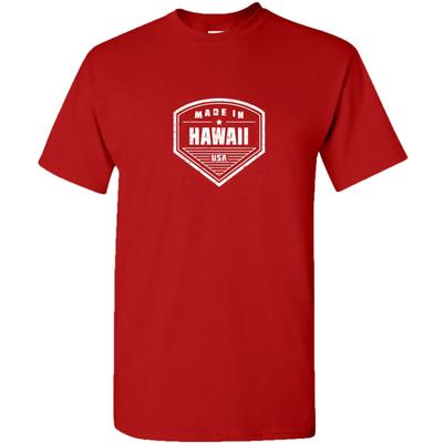 Made In Hawaii Badge- Classic City Sports Team T-Shirt - Red