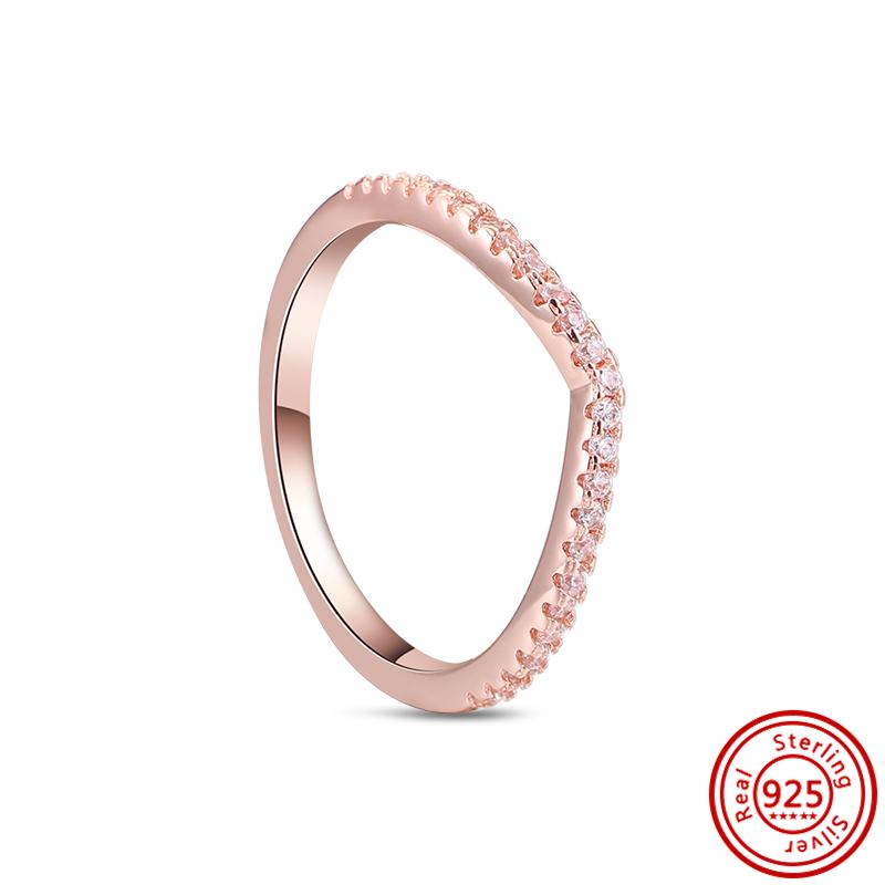 925 Sterling Silver Rings for Women Original Infinity Love Heart Engagement Wedding Ring Rose Gold Zircon Luxury Jewelry Gift