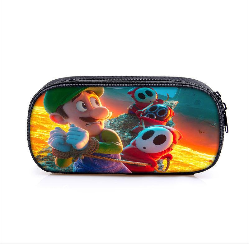 Animation Peripheral Single-layer Children's Pencil Bag Vertical Square Polyester Student Stationery Pencil Bag