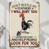 Sassy Metal Chicken Art Vintage Humor Plaque Home Decor