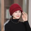 Autumn and Winter Solid Color Knitted Warm Knitted Hat for Mom Middle Aged and Elderly Female Duck Tongue Hat