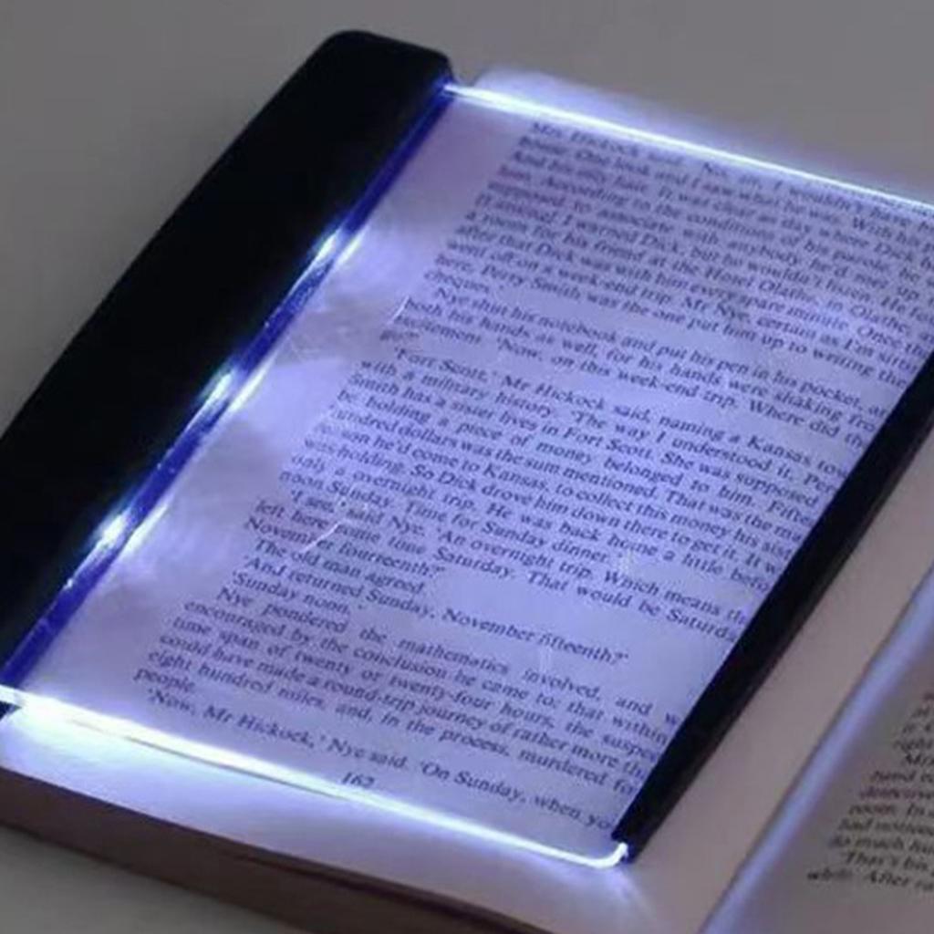 LED Book Reading Light, Transparent Flat Reading Light Student Night Light Portable Desk Lamp