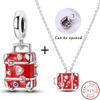 Fashionable Red Luggage Set copper Necklaces Pendant Bead Charms Elegant Jewellery Gift for Women Fine Birthday Accessory