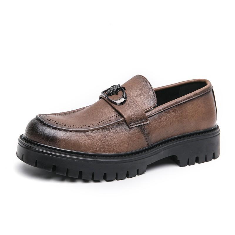 Mens Loafer Style Slip-On Dress Shoes Low-Cut PU Leather Office Business Casual Wedding With Rubber Sole