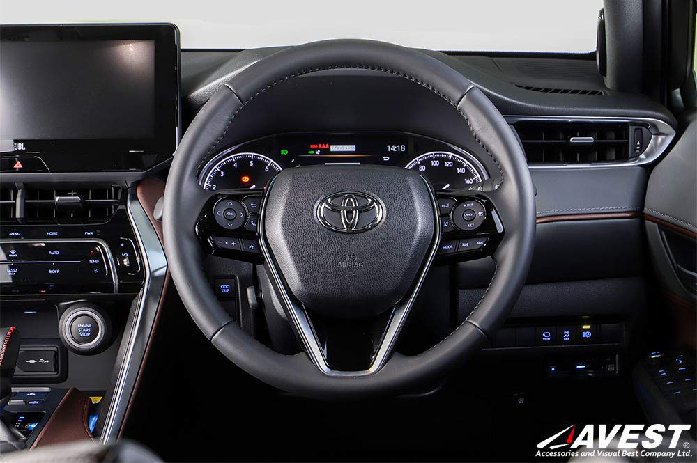 AVEST Steering Panel Set in Piano Compatible with Toyota Harrier 80 Camry 70 Crown 220 and Corolla 210 Series (3-Piece Set) Black, Series, Series,