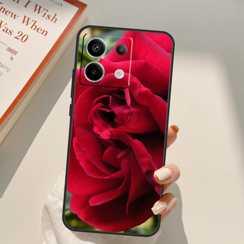 Bright Red Rose Flowers Funda For Xiaomi Redmi Note 14 13 10 11 12 15 Pro Plus Case For Redmi 15 14C 12C 10C 13C 15C