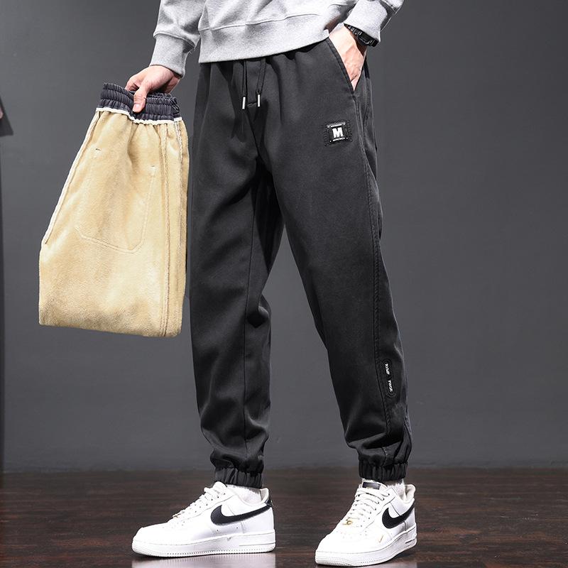 Men's Velvet Lyocell Sweatpants: Comfortable, Casual, Loose Leggings for Spring and Autumn