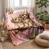 Puppies in Spring Blossoms Theme blanket Lightweight Warm Flannel Blanket Decorative Throw Blanket for Home Decoration
