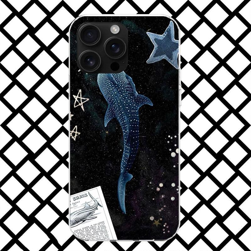 Ocean Whale Shark Phone Case for iPhone 17 Air 16 16E 15 14 Plus 13 Mini 12 11 Pro Max 7 8 + SE 2020 Soft Cover Fundas 17 Air 16