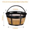Reusable Coffee Filter, Stainless Steel Mesh Bottom Basket Coffee Filter for 8-12 Cups, Replacement Coffee Filter