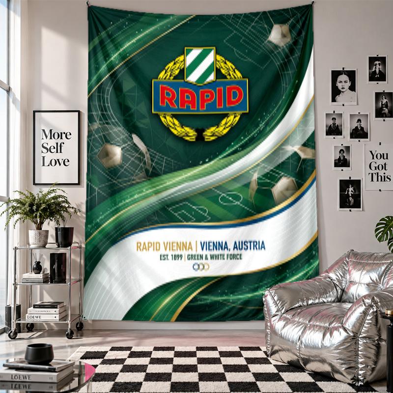 Rapid Wien FC Wall Tapestry Home Decor Wall Hanging Cloth for Bedroom Living Room Background