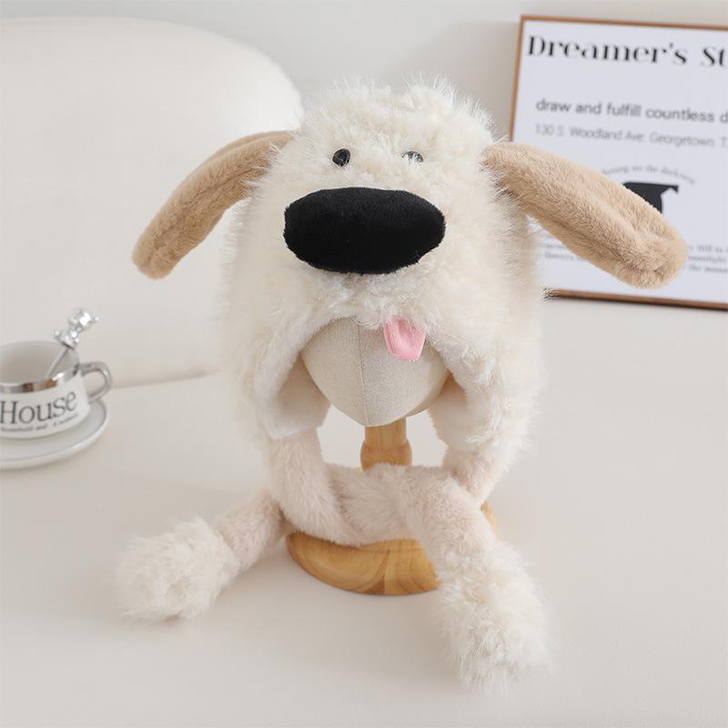 New Children's Hat Winter Plus Velvet Warm Hat Air Wrapped Outdoor Children's Cute Pudding Dog Plush Ear Protection Hat