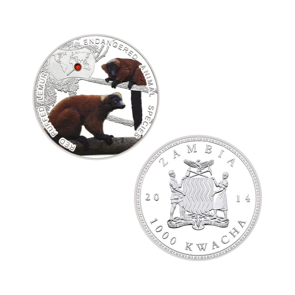 Aanimal coins, rare African animals, tigers, pandas, silver metal commemorative coins, commemorative medals, gifts
