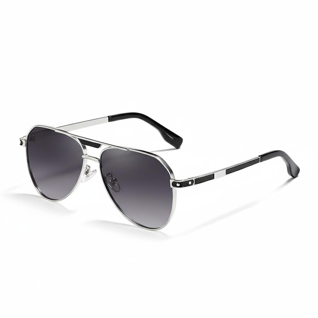 

High-end Metal Sunglasses For Men - Strong Uv Protection, Suitable For Driving In Strong Light. Trendy Eyewear For Driving.7721 серебряный