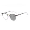 Unisex Fashion Photochromic Reading Glasses Women'S Retro Oval Frame Farsighted Glasses Anti-Blue Light Color Changing Glasses