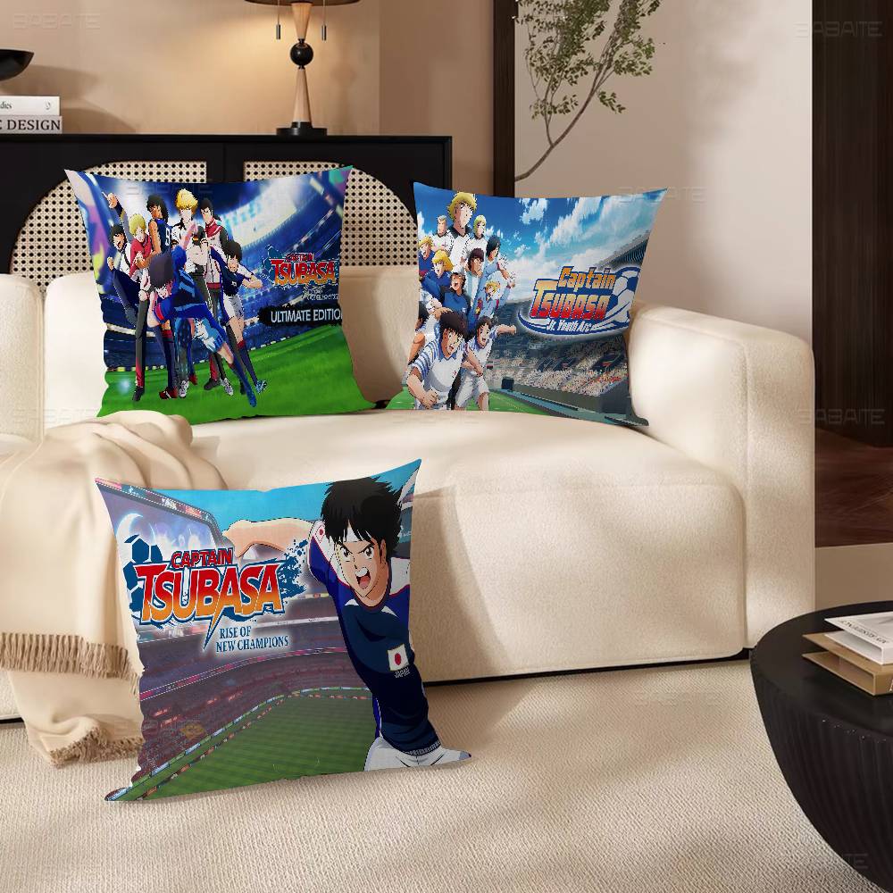Anime Captain T-Tsubasa Soccer Pillow Gift Home Office Decoration Bedroom Sofa Car Cushion Cover Case 45x45