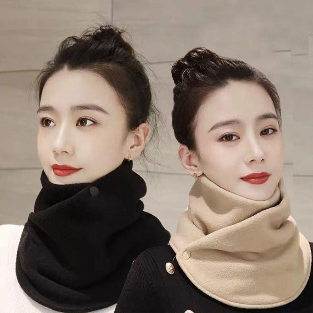 Multifunctional Plush Neck Protector Solid Color Plush Neck Cover Fleece Neck Scarf  Outdoor