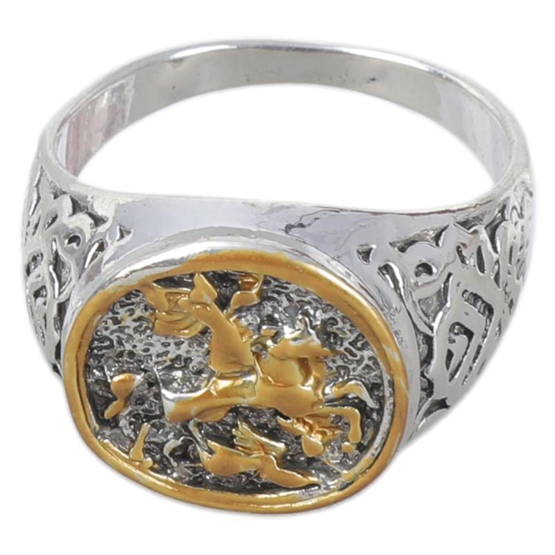Men's Rings Handmade Jewelry Gifts Sovereign Saint George Portrait Roman Soldier Ring Fashion for Men Husband Boyfriend