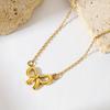 Feather Wing Necklace: European-American Niche Design, Geometric Bow Clavicle Chain