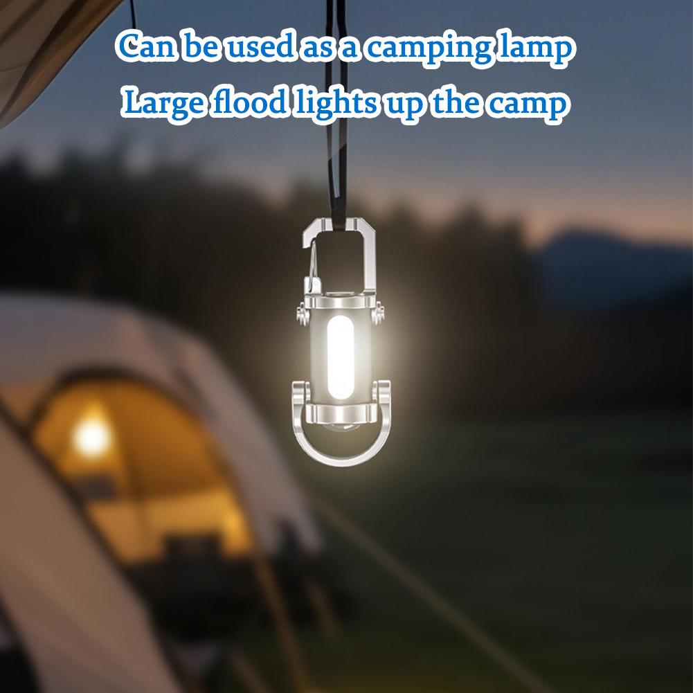 Mini Pocket Flashlight COB Work Light Rechargeable LED Keychain Hanging Portable Waterproof Light Outdoor Sports Emergency Lamp