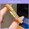 Copper Zircon Geometric Bracelet With Elegant Gold Finish For Women