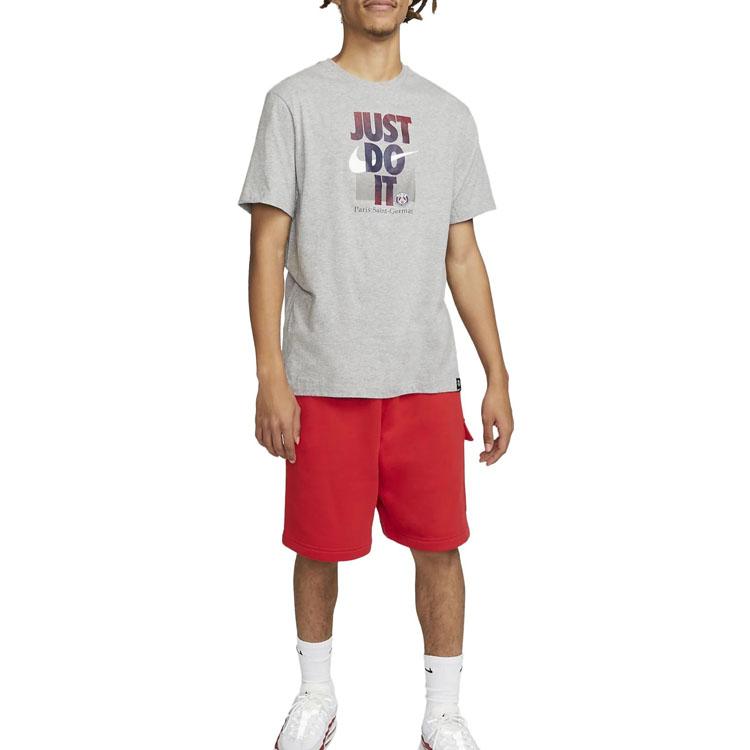 Nike Retro Crew Neck Regular Fit Soccer Short Sleeve T-Shirt Men Tops Gray DZ3630-010