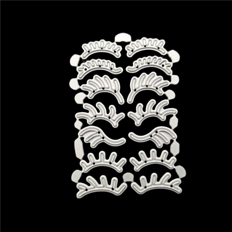 3PCS Eyelashes Cutting Dies Art Paper Embossing Cutting Die Children's Intellectual Development Etching Carbon Steel Cutting Dies