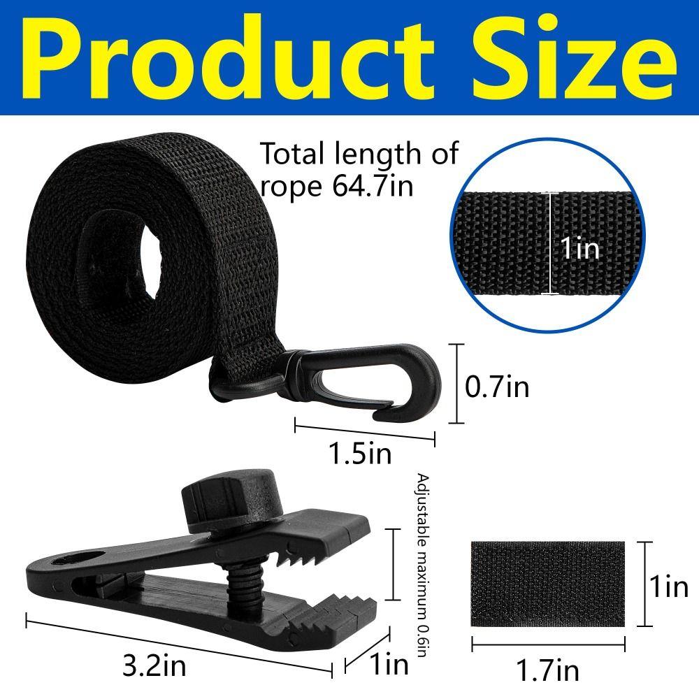 18/24Pcs Heavy-duty Pool Solar Cover Reel Attachment Kit Windproof Fixed Solar Cover Attachment Kit Straps Universa Rope&Clip