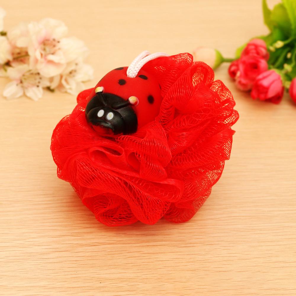 Cute Animal Bath Sponge Shower Loofahs Mesh Balls Body Scrubber Spa Brush Pouf for Kids Bathing Bathroom Home