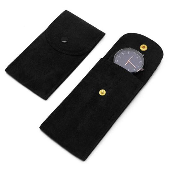 Uhrentasche, verschleißfest, kratzfest, stoßfest, Druckknopf, kurzes Samt-Druckknopf-Design, tragbare Schmuckverpackungstasche, für den täglichen Gebrauch
