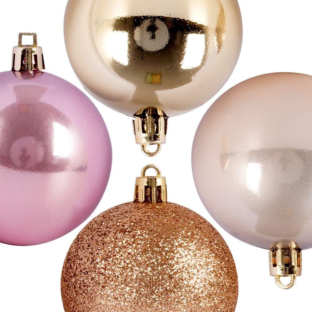 9x Bombki Choinkowe Świąteczne Nietłukące Złote Różowe Zestaw Bombek