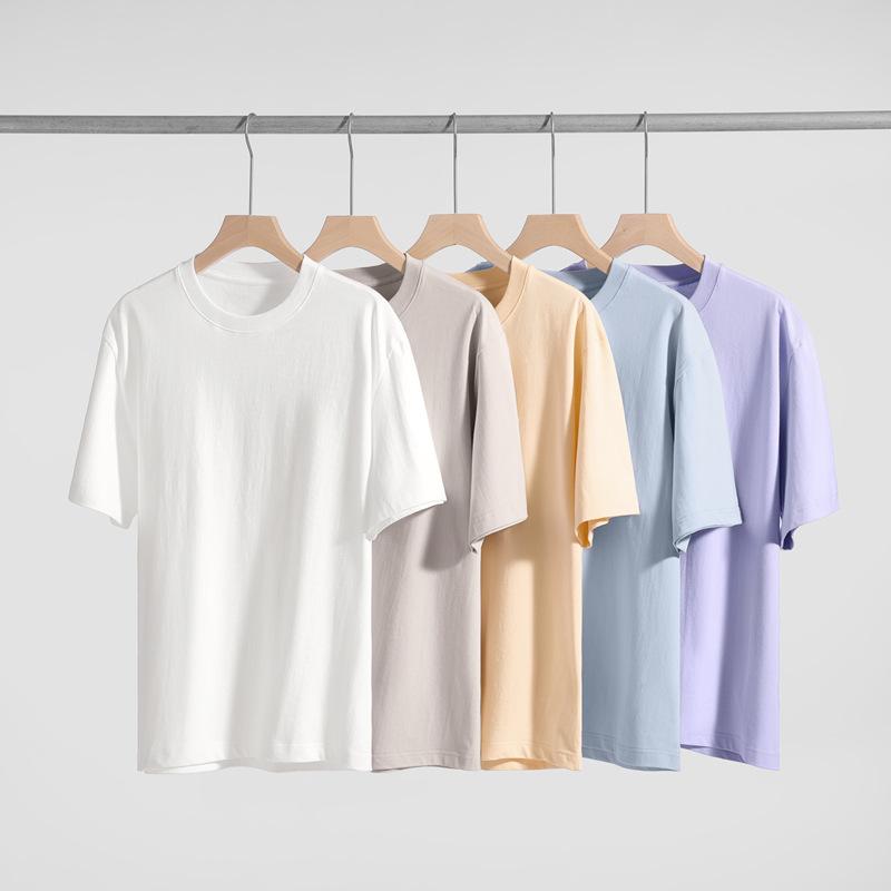 230G Cotton Heavy Short-Sleeved Men's T-shirt Casual Loose-Fitting T-shirt Wholesale Solid Color Spring and Summer Men's Clothes