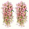 2pcs Artificial Morning Glory & Eucalyptus Hanging Decor Perfect for Home Garden Weddings Versatile Outdoor Plants Garden Party