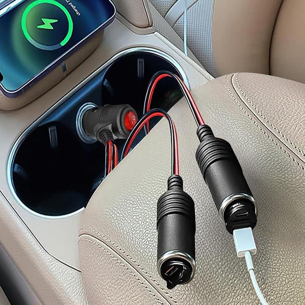 SINGERTOP Cigarette Socket Cigarette Lighter Cigarette Power Supply with Switch