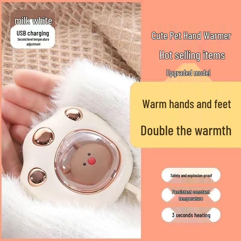 Cute Cat Paw USB Rechargeable Hand Warmer - Explosion-Proof & Portable