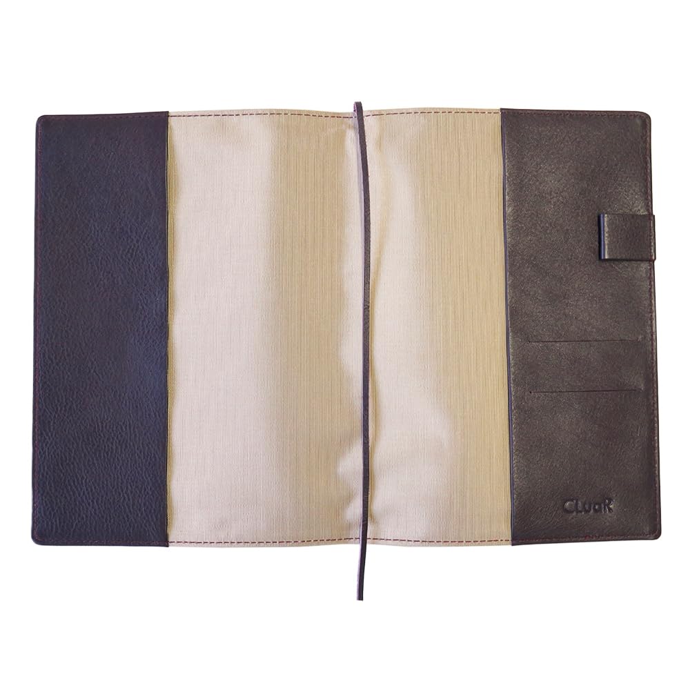 Notebook Cover A5 Size Soft Beltless Notebook Cover Genuine Leather Leather Gray Beige X (Seal Al) (06. Purple)