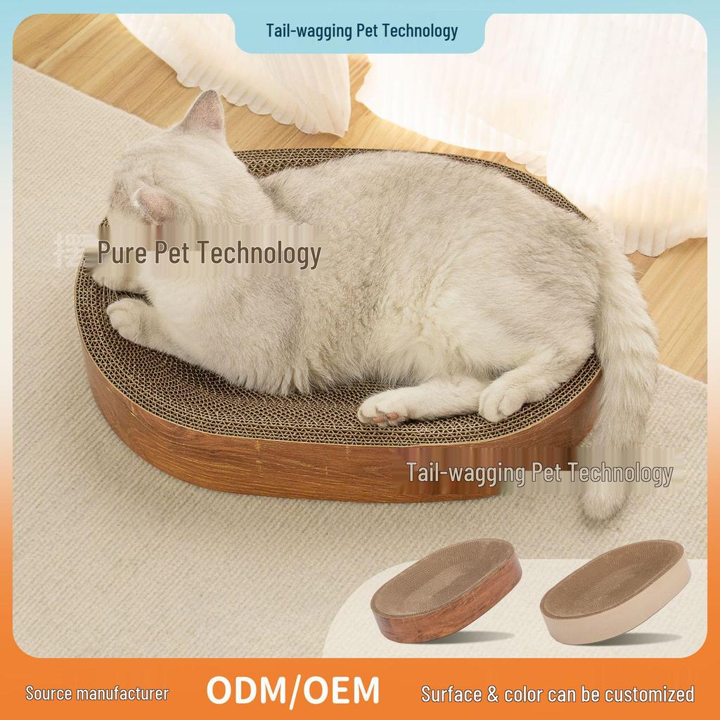 Oval Cat Scratching Bed with Corrugated Paper for Kittens