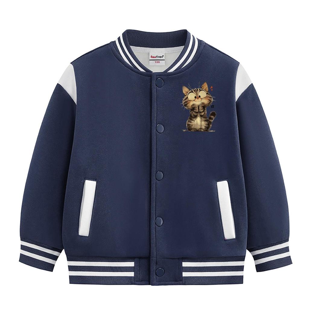 Children's Autumn Baseball Jacket - Velvet Lined, Thickened for Boys & Girls 2026 Winter Style.