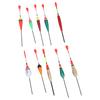 10Pcs Long Tail Fishing Float Set Oval Foam Fishing Float Wood Slip Fishing Bobbers Fishing Light Stick Float