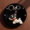 Entzückender PU-Leder Französische Bulldogge Schlüsselanhänger Anhänger Niedlicher Welpe Taschenanhänger Rucksack Hängend Auto Schlüsselanhänger Geschenke Modeaccessoires