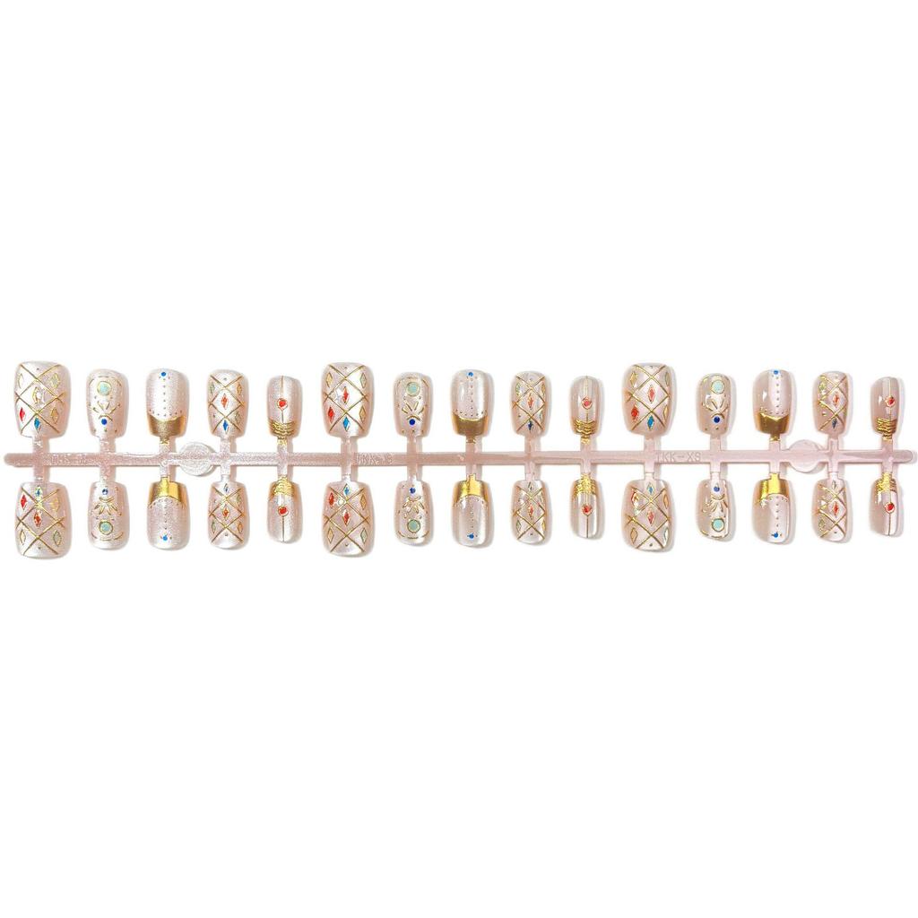 Baroque Enamel French Nail Art Patches: Retro, Luxury, Dopamine Colors