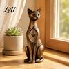 Bookshelf Decor Items Vintage Distressed Cat Figurine Rustic Animal Statue for Desk Shelf Home Country Style Decor Handcrafted Retro Ornament,