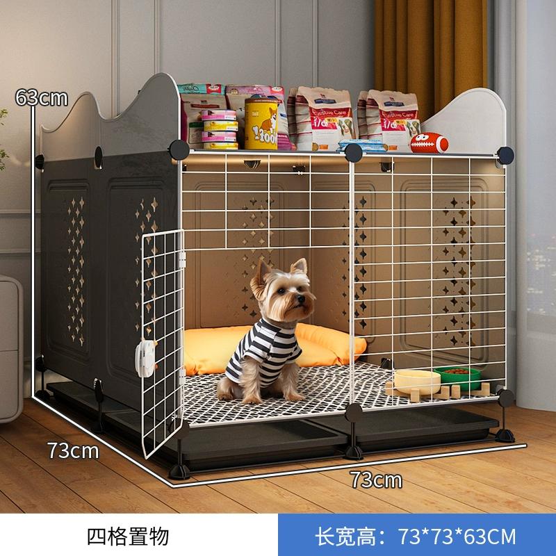 Kleiner bis mittlerer Hundekäfig für Teddy Bichon Haustierhaus mit Schlafbereich Einraum-Ein-Toiletten-Design für Welpen Herausnehmbare Schale Hundezwinger