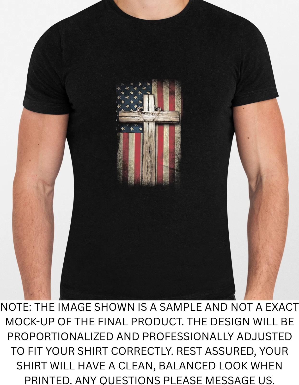 Men s and Women s T-shirts Flag N Cross Graphic XXXXL